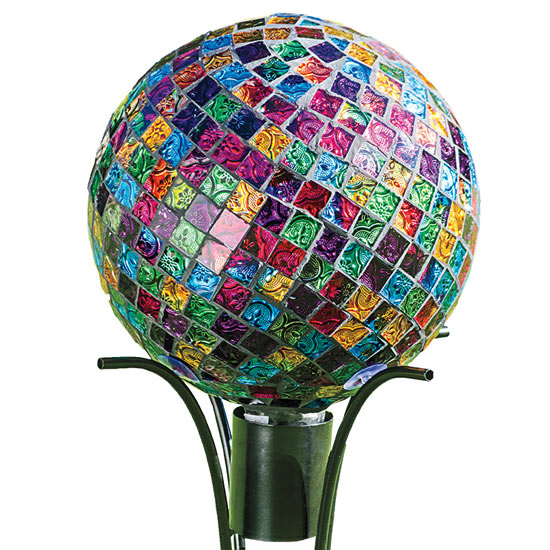 Mosaic 10'' Gazing Ball and Stand Combo