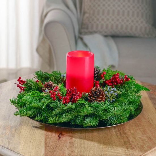 Fresh Noble Fir Candle Ring