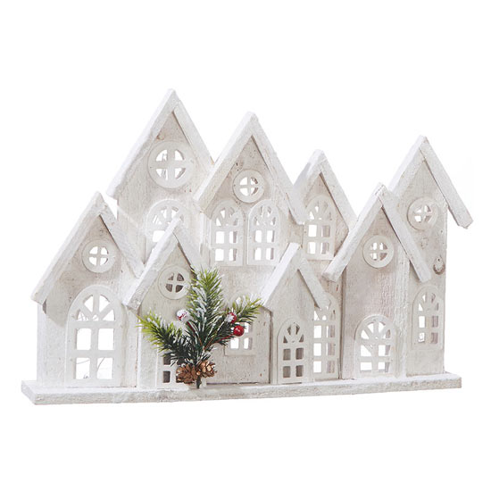 Lighted Village Mantelpiece - Decor | Breck's Gifts
