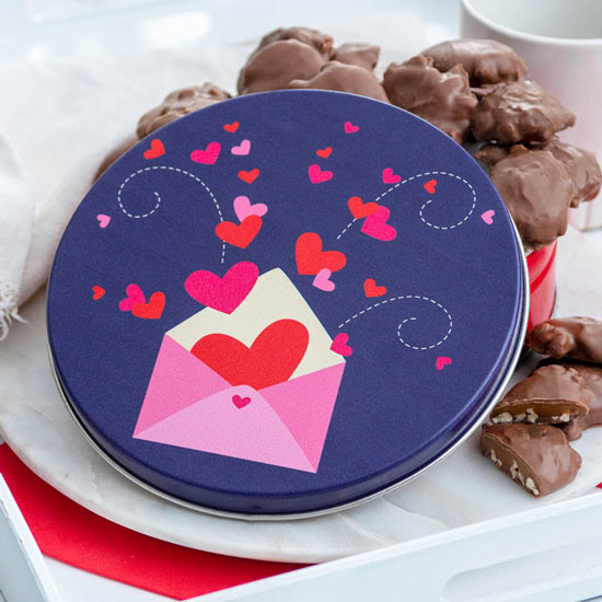 Pecan Supremes in Love Letters Tin