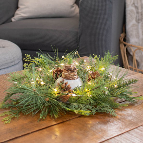 Lighted Table Wreath