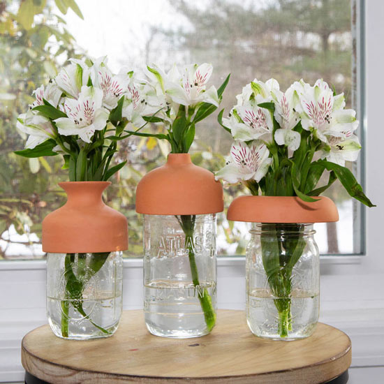 Terra Cotta Vase Tops - Set of 3