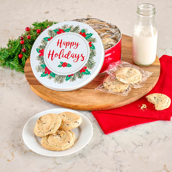 Happy Holidays Cookie Tin