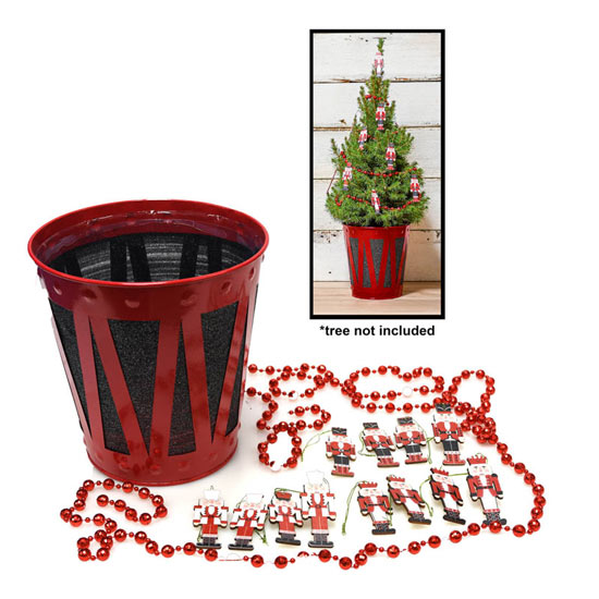 Red and Black Nutcracker Tree Decor Kit