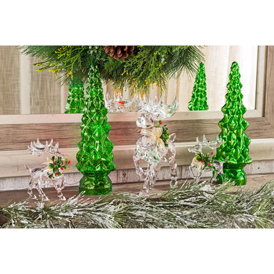 Green Speckled Tree Lamps – Set of 2