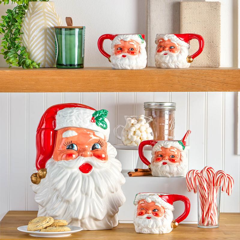 Winking Santa Mugs (Set of 4)
