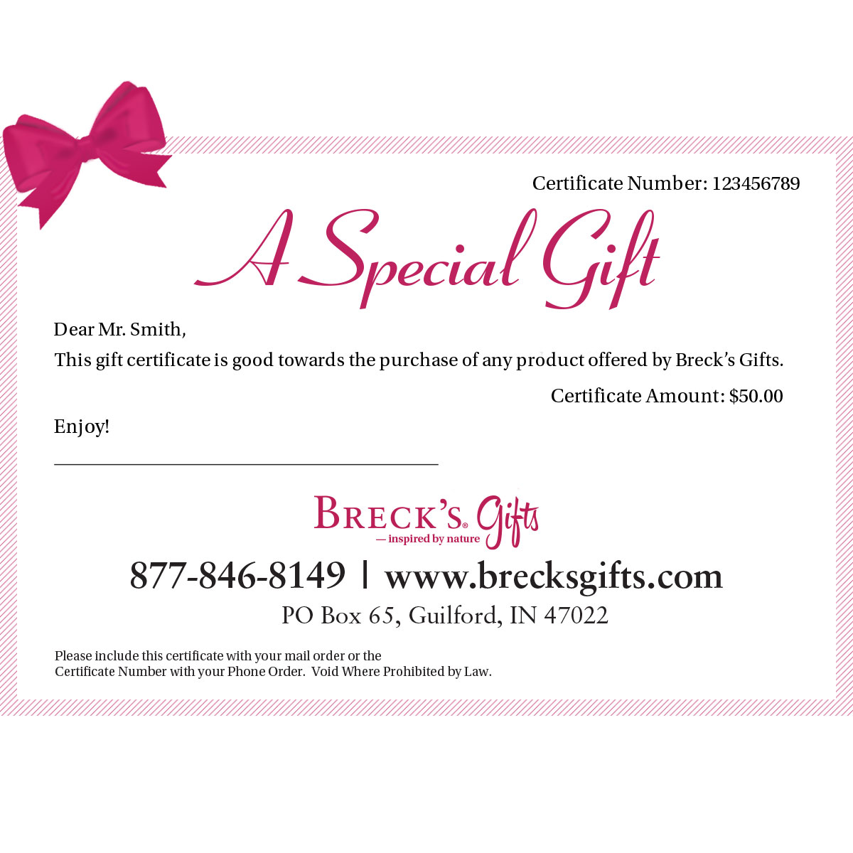 Breck's Gift Certificate