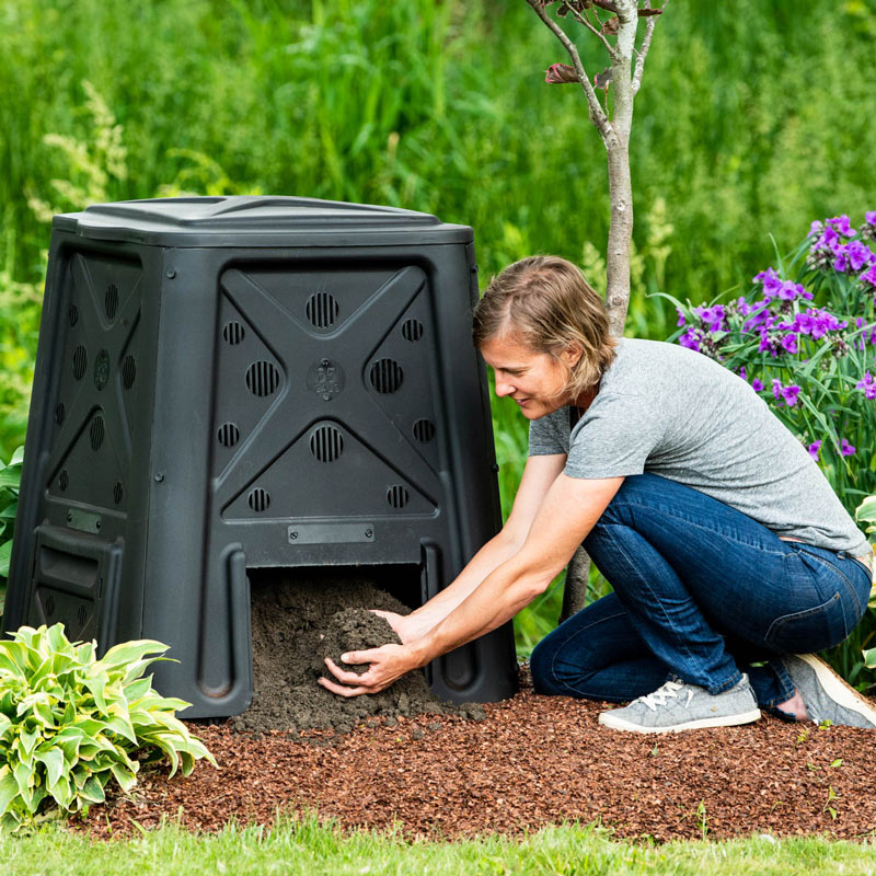 Large Outdoor Compost Bin from BPA Free Material 80 Gallon Garden Composter,Easy Assembly/Fast Creation of Fertile Soil/All-Season Compost Box 