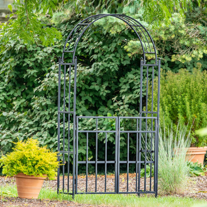 Gated Arch Gardens Alive, Garden Oasis Metal Arbor With Gate