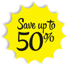 Save up to 50%