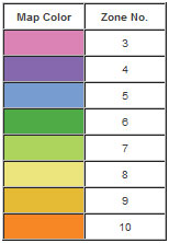 Map of Planting Zones