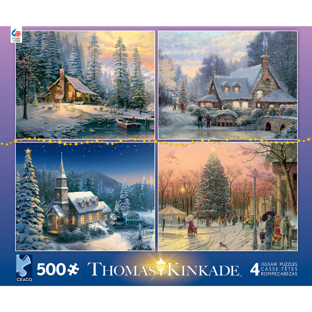 Thomas Kinkade Holiday Collection 4-in-1 Jigsaw Puzzles – Mary Maxim