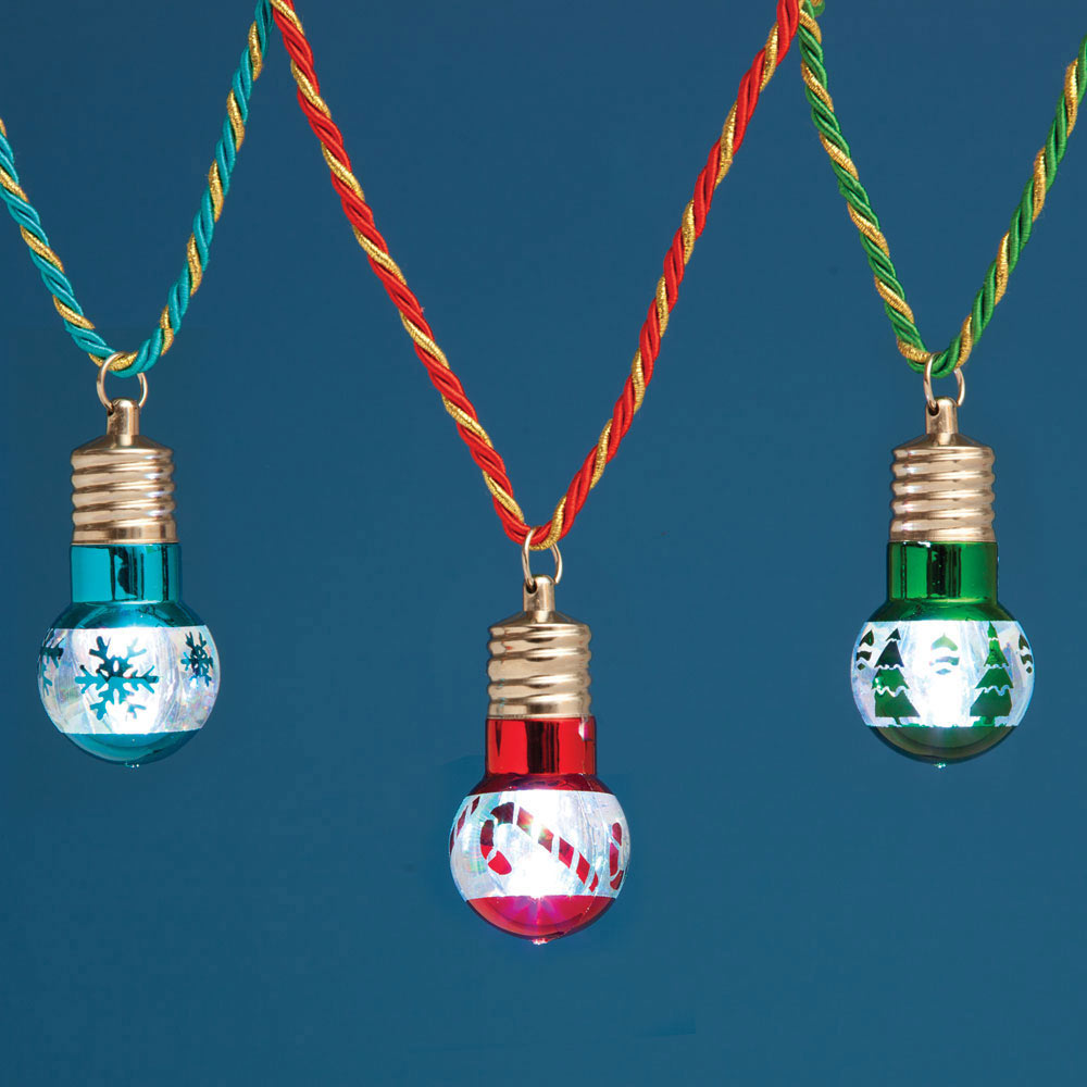 Christmas Classic Holiday JUMBO FLASHING 13 LED LIGHT BULB NECKLACE  3-Pattern US | eBay