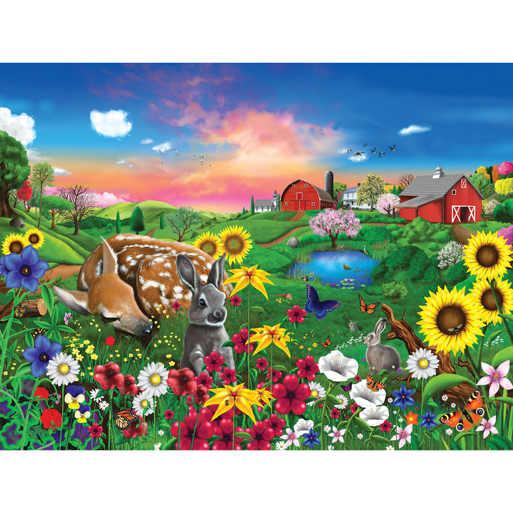 Cute Dogs in Garden 300 Large Piece Jigsaw Puzzle