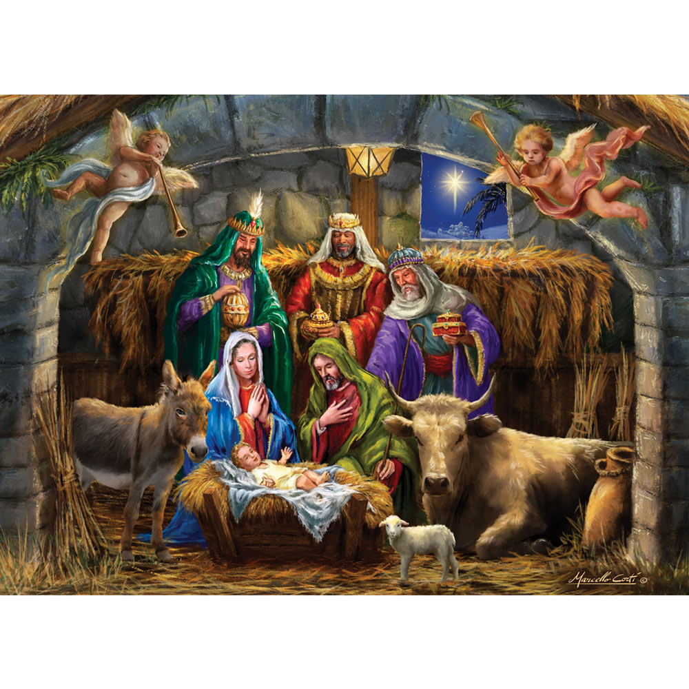 In The Manger 1000 Piece Jigsaw Puzzle | Spilsbury