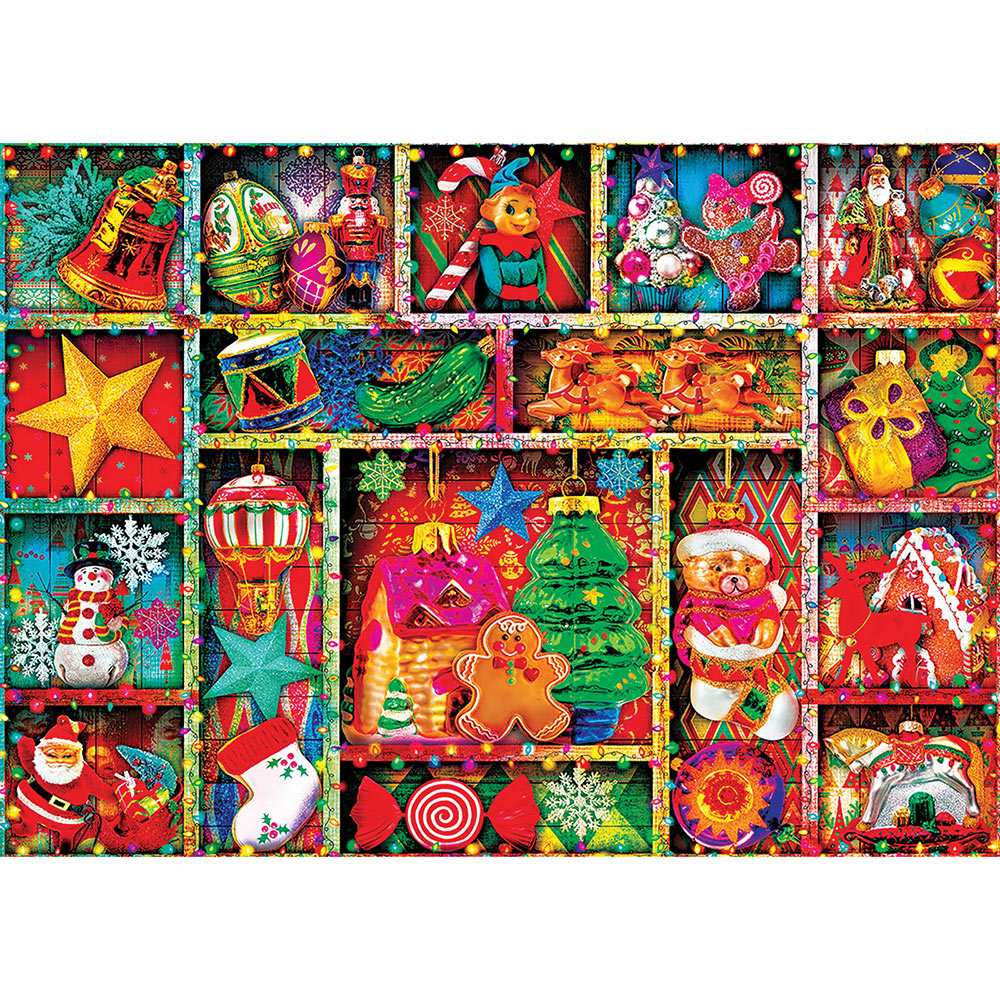 Christmas Ornaments 500 Piece Glitter Jigsaw Puzzle | Spilsbury