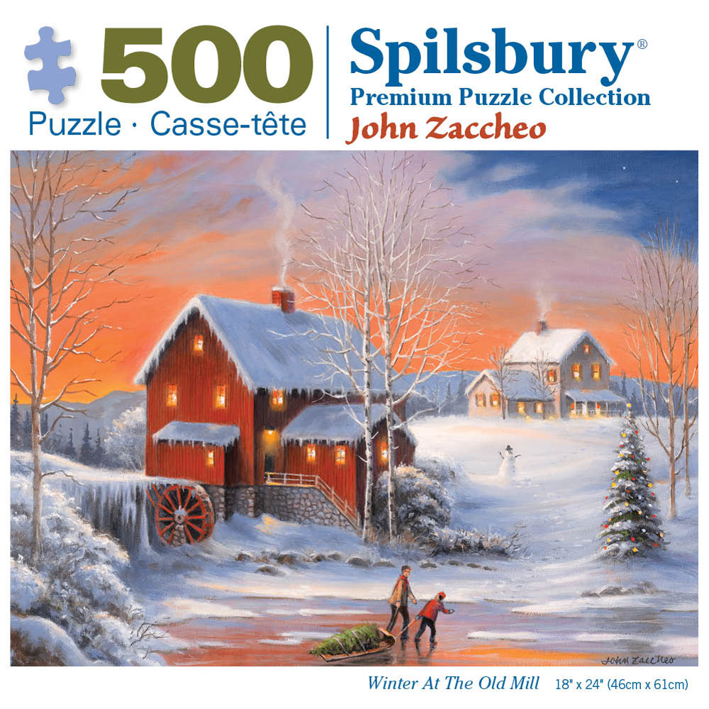 Winter At the Old Mill 500 Piece Jigsaw Puzzle
