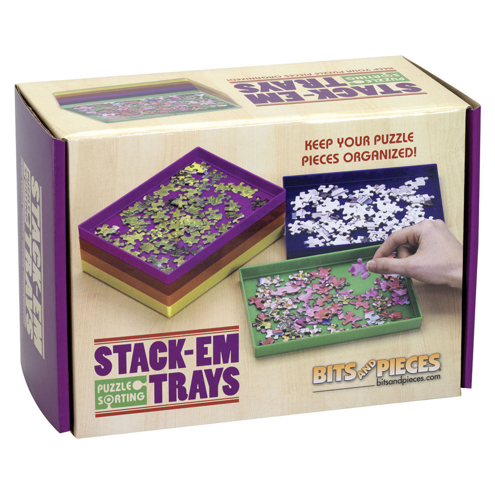 Bits and Pieces - Puzzle Stack-Em Sorting Trays - Puzzle Piece Sorter - Puzzle Gift