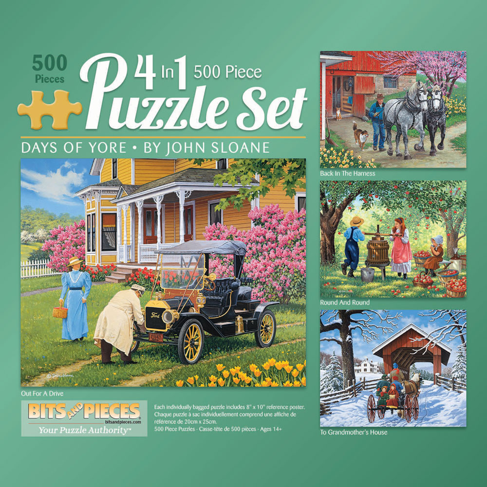 John Sloane 500 Piece 4-in-1 Multi-Pack Puzzle Set