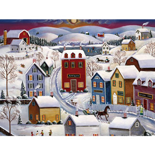 The Village In Winter 500 Piece Jigsaw Puzzle