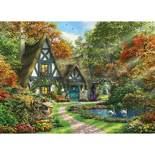 White Swan Cottage 300 Large Piece Jigsaw Puzzle