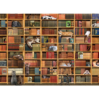 Cat Library 1000 Piece Jigsaw Puzzle