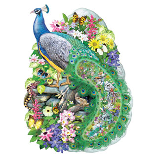 Peacocks Of India 300 Large Piece Shaped Jigsaw Puzzle
