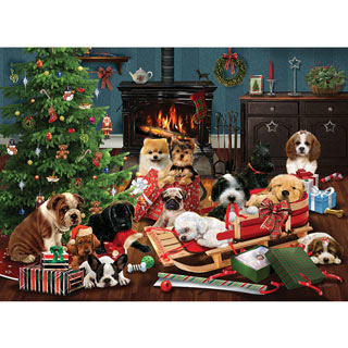 Christmas Puppies 1000 Piece Jigsaw Puzzle