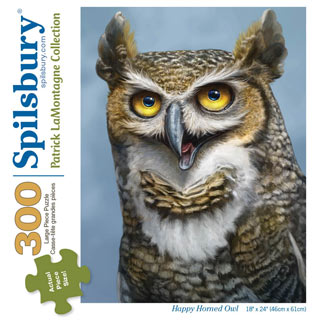 Happy Horned Owl 300 Large Piece Jigsaw Puzzle