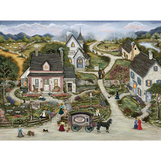 Jigsaw puzzle Americana Antiques for Sale freeform 700 piece NEW Made in the USA 