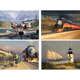 Set of 4: William Phillips 300 Large Piece Jigsaw Puzzles