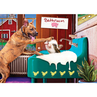 Bathtime For Chip 300 Large Piece Jigsaw Puzzle