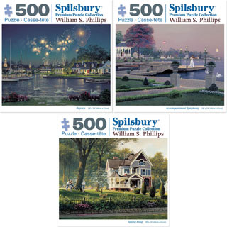 Set of 3: William Phillips 500 Piece Jigsaw Puzzles
