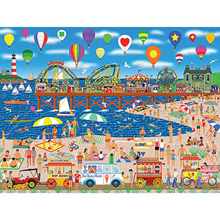 Balloons Over The Beach 500 Piece Jigsaw Puzzle