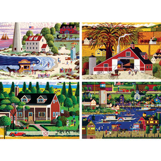 Set of 4: Heronim 300 Large Piece Jigsaw Puzzles