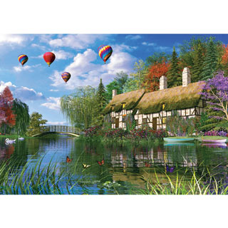 Old River Cottage 1000 Piece Jigsaw Puzzle
