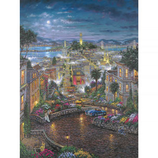 Moonlight Over Lombard 300 Large Piece Jigsaw Puzzle