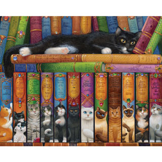 Cat Book Shelf 1000 Piece Jigsaw Puzzle