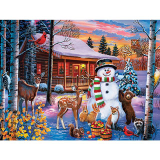 Winter Visitors 300 Large Piece Jigsaw Puzzle