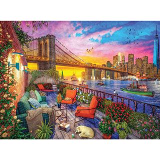 Manhattan Balcony Sunset 1000 Piece Jigsaw Puzzle