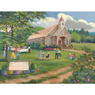 Sunday Dinner On The Grounds 300 Large Piece Jigsaw Puzzle