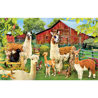 Llamas On The Farm 100 Large Piece Jigsaw Puzzle