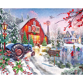 Christmas Skaters 1000 Large Piece Jigsaw Puzzle