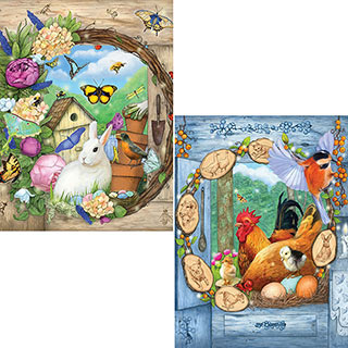 Set of 2: Spring Themed 500 Piece Jigsaw Puzzles