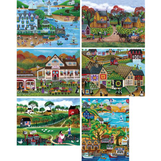 Set of 6: Cheryl Bartley 1000 Piece Jigsaw Puzzles