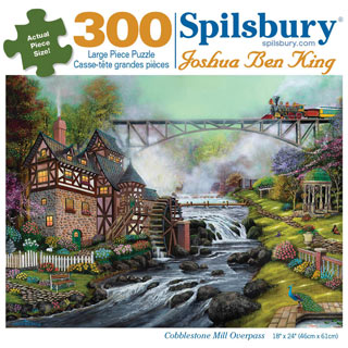 Cobblestone Mill Overpass 300 Large Piece Jigsaw Puzzle