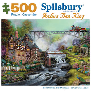 Cobblestone Mill Overpass 500 Piece Jigsaw Puzzle