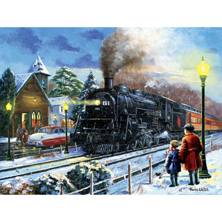 Leaving on a Snowy Night 300 Large Piece Jigsaw Puzzle