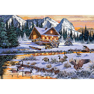 Geese On The Stream 300 Large Piece Jigsaw Puzzle