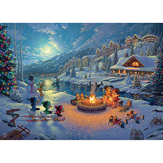 Mickey & Minnie Christmas Lodge 1000 Piece Jigsaw Puzzle